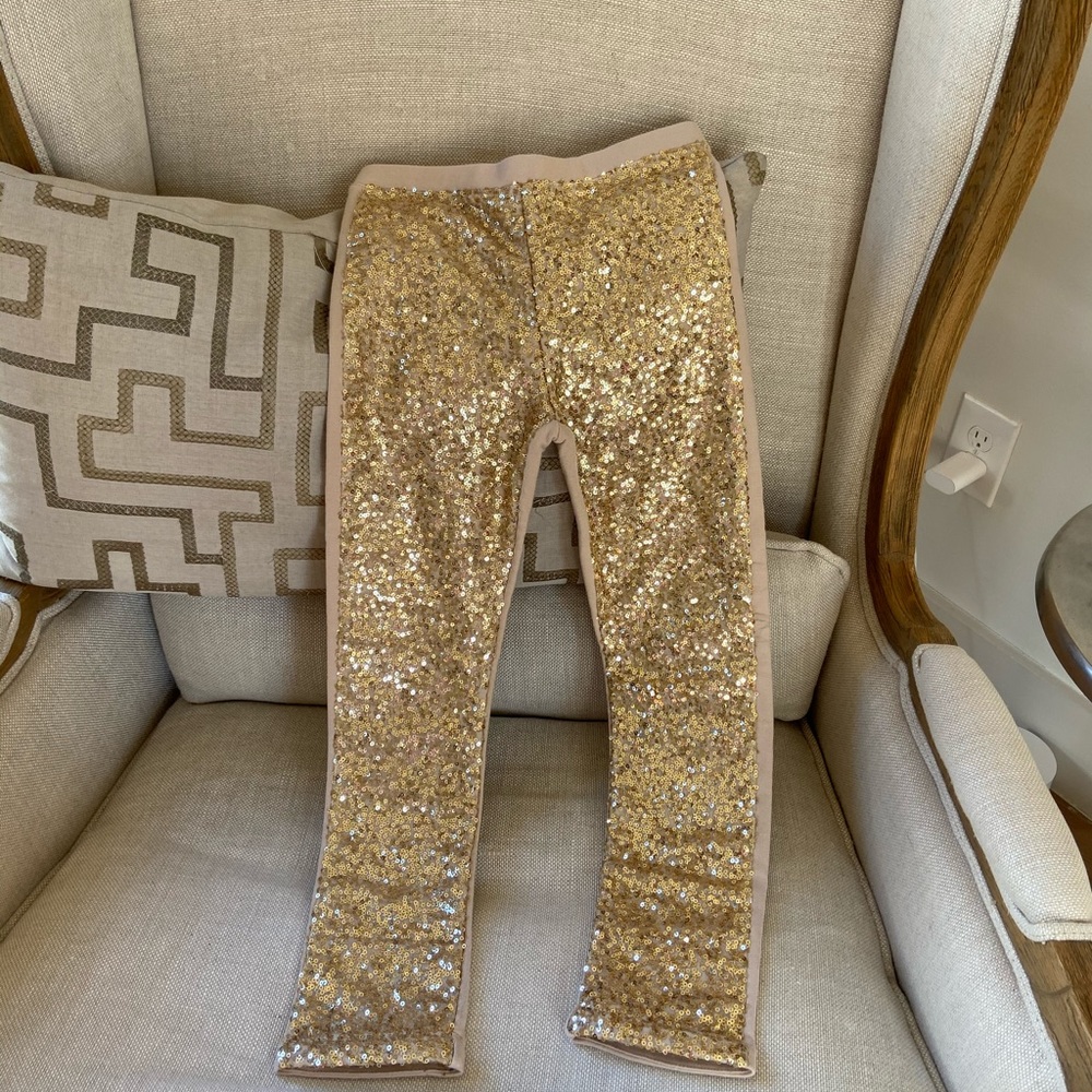 Girls Size 7 Gold sequin Pants by Mia Joy